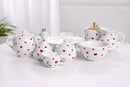 Bule de Porcelana Branco com Corações Vermelhos Love 500ml 21x13x14 cm