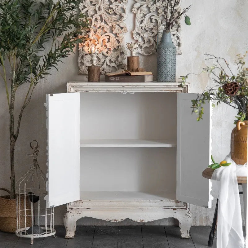 Buffet Aparador Branco Kyoto – Madeira Vintage | 96 x 79 x 40 cm