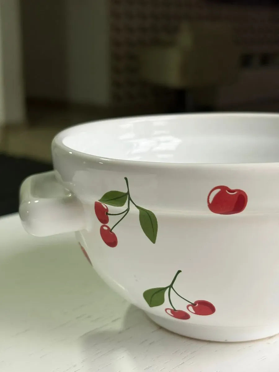 Tigela Bowl de Porcelana 500ml com Alça – Design Love Luxo | Ideal para Miojo, Sopas e Sobremesas