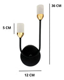 Luminária Arandela Preta Moderna Minimalista Rosê Gold 36x12 Bivolt