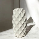 Vaso De Cerâmica Decorativo BrancoGeométrico 28x17
