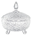 Potiche de Vidro Bomboniere Baleiro Detalhado 16x8cm – Elegância e Sofisticação para sua Decoração