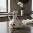 Dispenser de Azeite Porcelana Branco com Laço Vermelho Love 10x15 cm