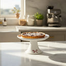 Boleira de Porcelana Branca com Laço Vermelho Love 29x9 cm