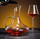 Decanter para Vinho 1,5L em Vidro Lapidado com Alça e Aerador