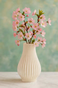 Vaso Decorativo de Cerâmica Branco Floral Elegance 30x19