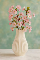 Vaso Decorativo de Cerâmica Branco Floral Elegance 30x19