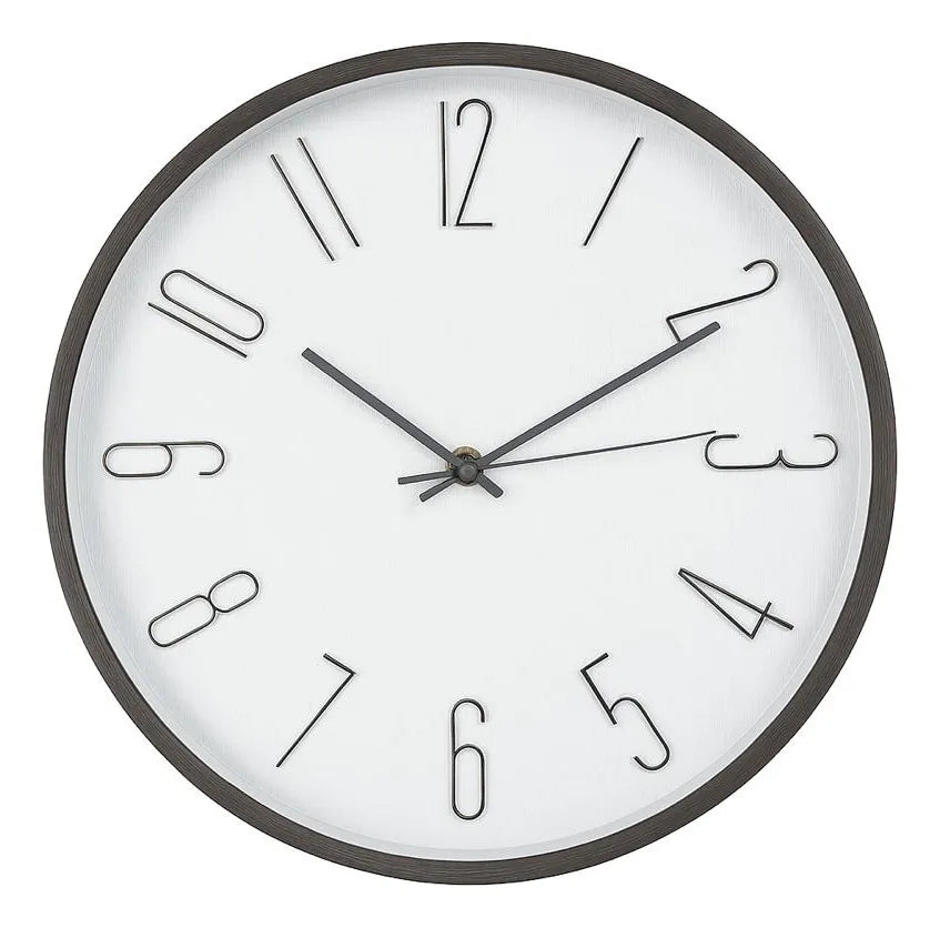Relógio de Parede 30cm Vidro Moderno Marrom Escuro com Branco – Espresione