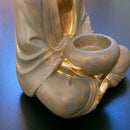 Buda Decorativo Porta-Vela em Poliresina – Dourado | 22 x 14 cm