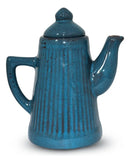 Bule de Café e Chá em Cerâmica Frisada 900ml – Azul Acqua Marine