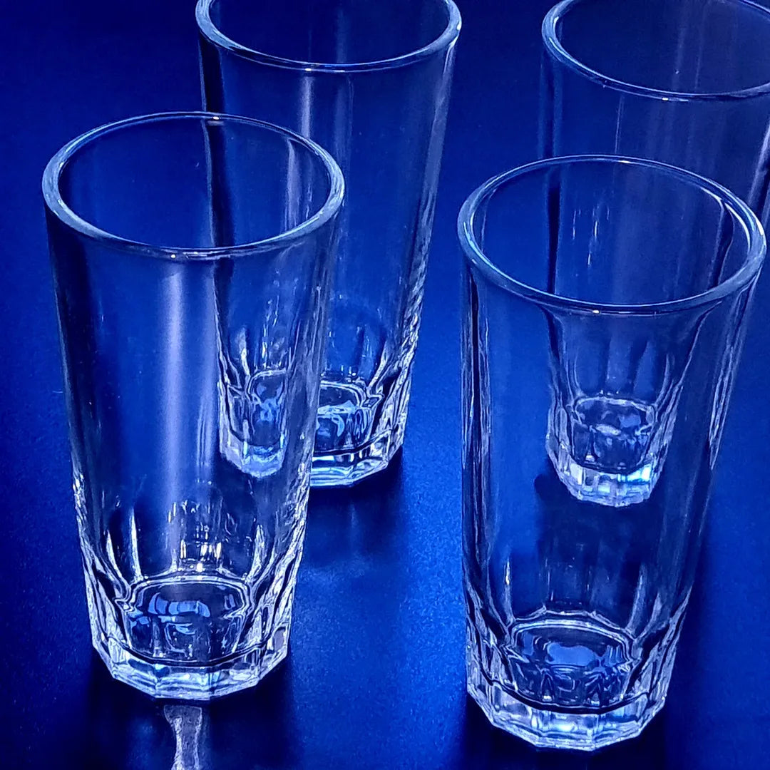 Jogo com 6 Copos de Vidro para Água/Suco 350 ml – Transparente (14 x 7 cm)