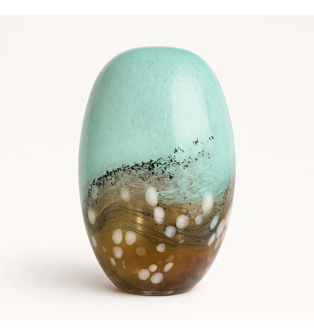 Vaso Decorativo em Vidro Estilo Murano Verde Claro 26CM