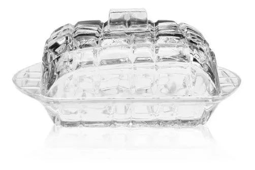 Manteigueira de Vidro Lapidado com Tampa 250g Elegance