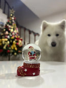 🎁 Mini Globo Decorativo com Neve – Enfeite Natalino Vermelho 7cm