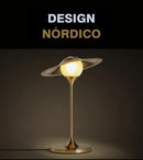 Abajur Luminária em Metal Dourado – Design Europeu Moderno | 42 x 27 cm