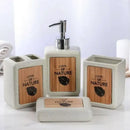 Kit Banheiro Lavabo 4 Peças em Cerâmica