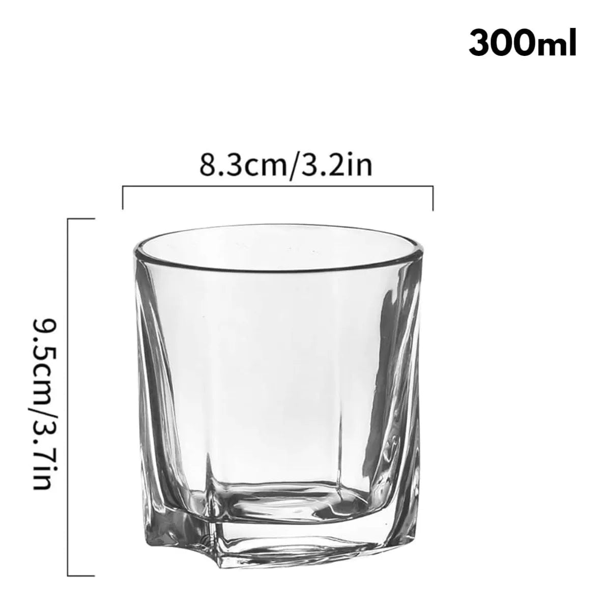 Copo De Whisky Vidro 6 Peças Licor Luxuoso Sofisticado 300ml Transparente