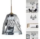 Lustre Pendente de Vidro Espelhado Prateado – Design Europeu 127/220V