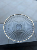 Boleira Centro de Mesa Vidro Borda Dourada 22cm Elegante