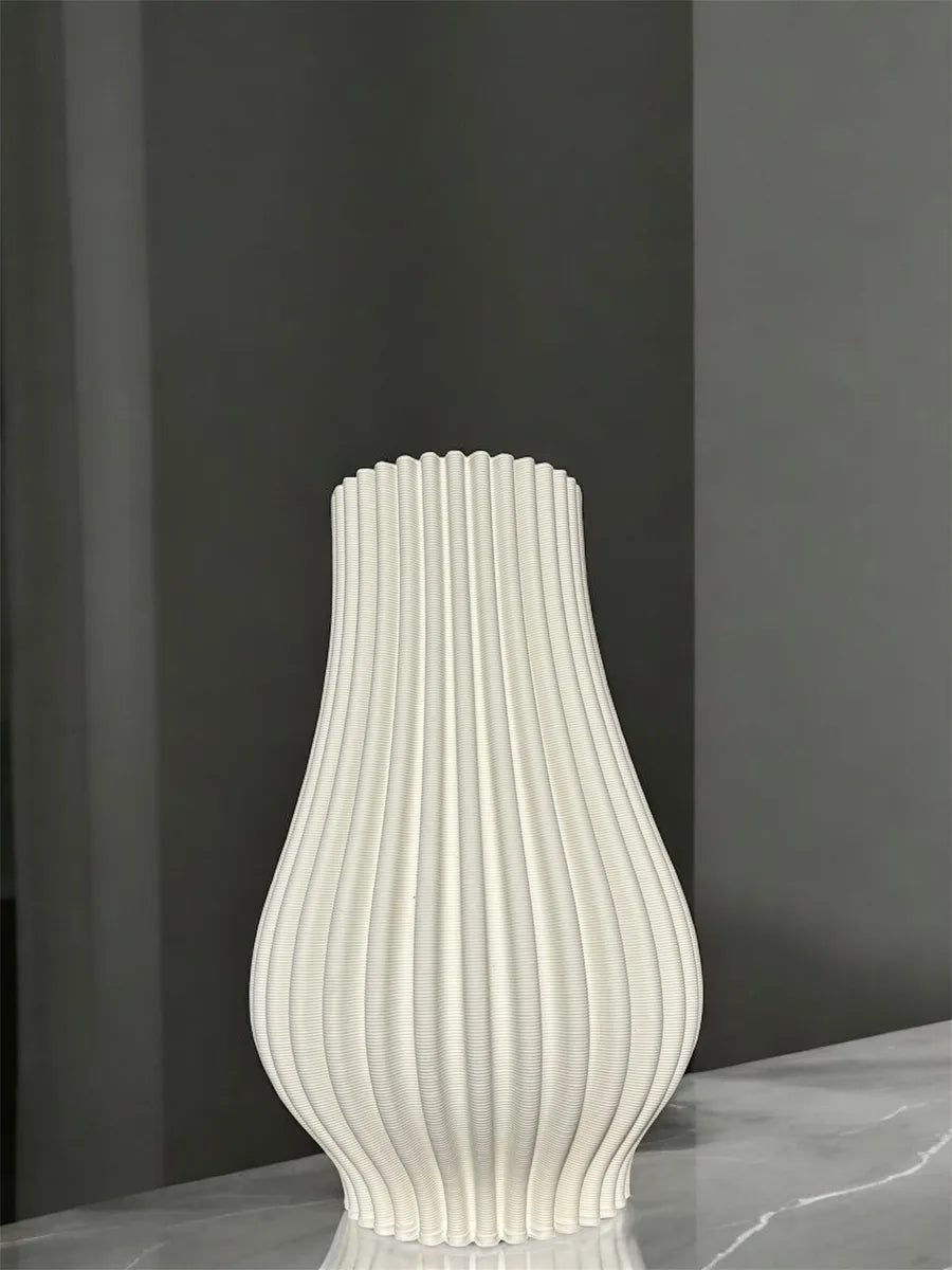 Vaso Decorativo de Cerâmica Branco Floral Elegance 30x19
