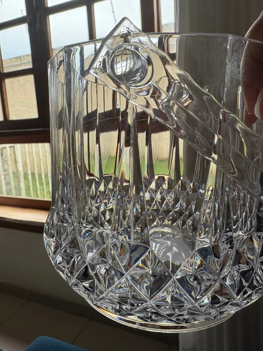 Balde De Gelo Acrílico Transparente Com Alça Design Diamante Incolor