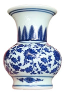 Vaso Decorativo Mini em Porcelana Azul e Branco 13x10cm – Charme e Delicadeza