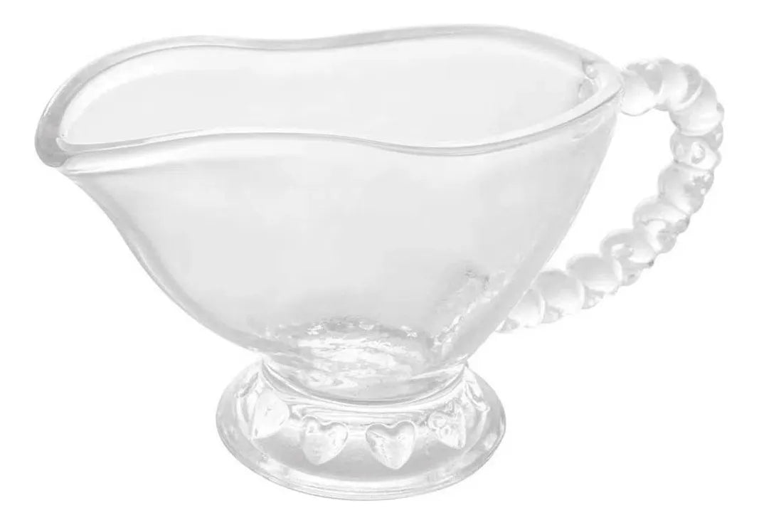 Molheira de Cristal Formato Coração 100ml Elegante para Molhos e Cremes