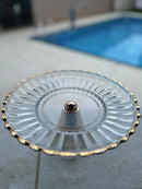 Boleira Centro de Mesa Vidro Borda Dourada 22cm Elegante