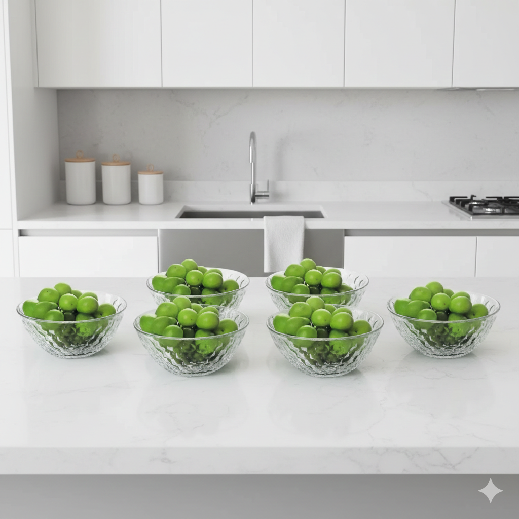 Jogo de Sobremesa em Vidro Bowl 250ml – Tigelas para Petiscos com 6 Peças