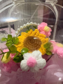 Detalhe das flores do buquê rosa