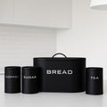 Kit Mantimentos Lata Luxo Porta Pao Café Açucar Chá Hermético