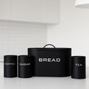 Kit Mantimentos Lata Luxo Porta Pao Café Açucar Chá Hermético