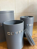 Kit Mantimentos Lata Luxo Porta Pao Café Açucar Chá Hermético