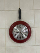 Relógio Frigideira Vermelho De Parede De Cozinha Moderno Charcoal