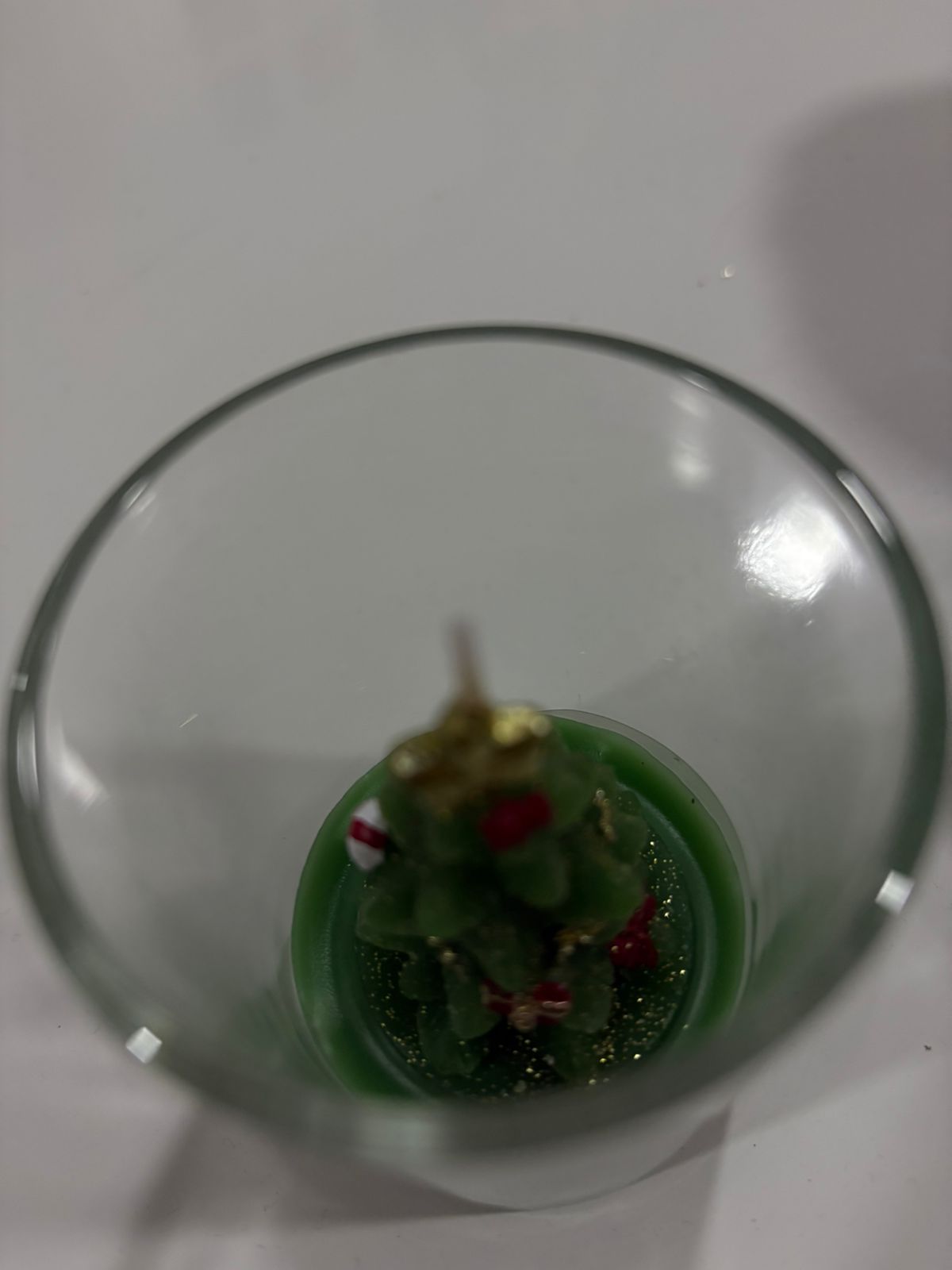 Vela Verde Árvore De Natal Com Copo Presente Natalino Verde