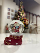 Mini Globo Terrestre Bola De Neve Decorativo Natal Presente Vermelho