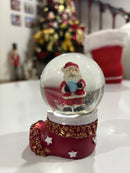 Mini Globo Terrestre Bola De Neve Decorativo Natal Presente Vermelho