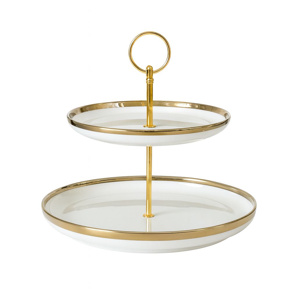 Prato Duplo Porcelana Classic P/doces Serviço Imperial Luxo Branco Imperial