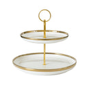 Prato Duplo Porcelana Classic P/doces Serviço Imperial Luxo Branco Imperial