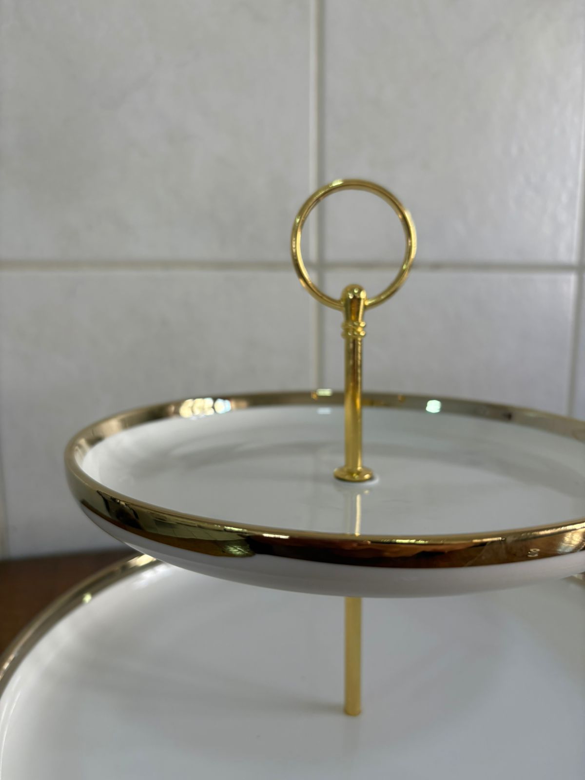 Prato Duplo Porcelana Classic P/doces Serviço Imperial Luxo Branco Imperial