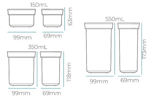 Conjunto 3 Potes Hermeticos Empilháveis Helsim