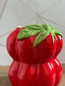 Detalhes do vaso e cachepô decorativo tomate