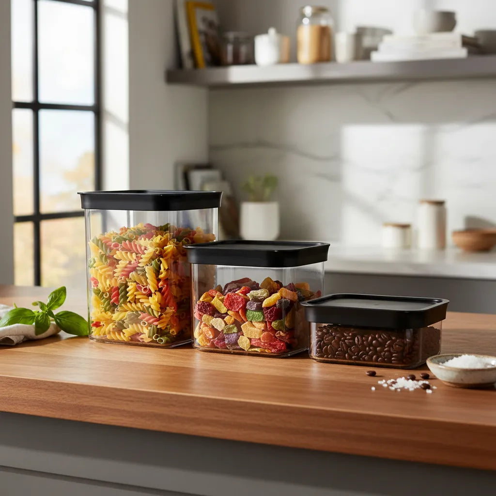 Conjunto 3 Potes Hermeticos Empilháveis Helsim