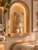 Urso decorativo de cerâmica branco
