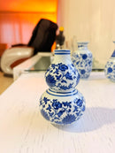 Vaso decorativo azul e branco em porcelana floral SKU 261043