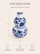 Vaso decorativo azul e branco SKU 261043 com medidas 11 x 7 cm